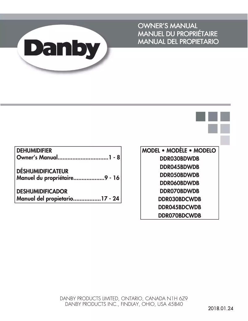 Página 1 del manual Manual de usuario Danby DDR030BDWDB