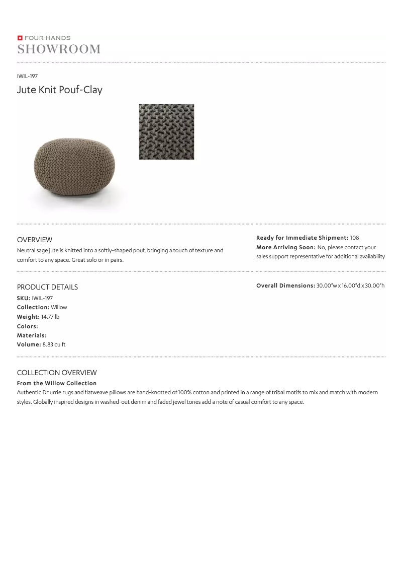 Page 1 de la notice Manuel utilisateur Four Hands IWIL-197