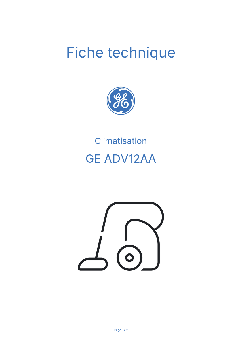 Image de la première page du manuel de l'appareil ADV12AA