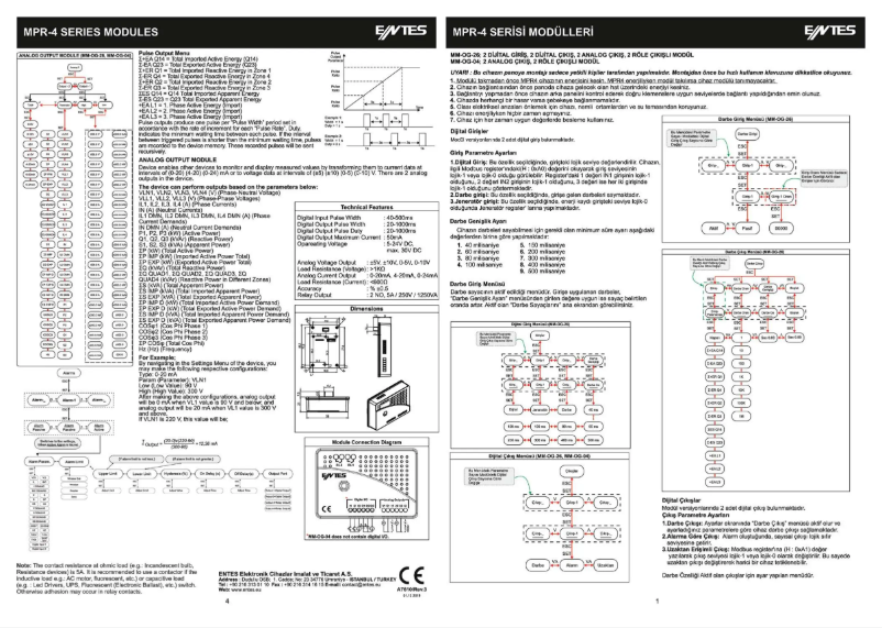 Page 1 de la notice Manuel utilisateur ENTES MM-OG-26