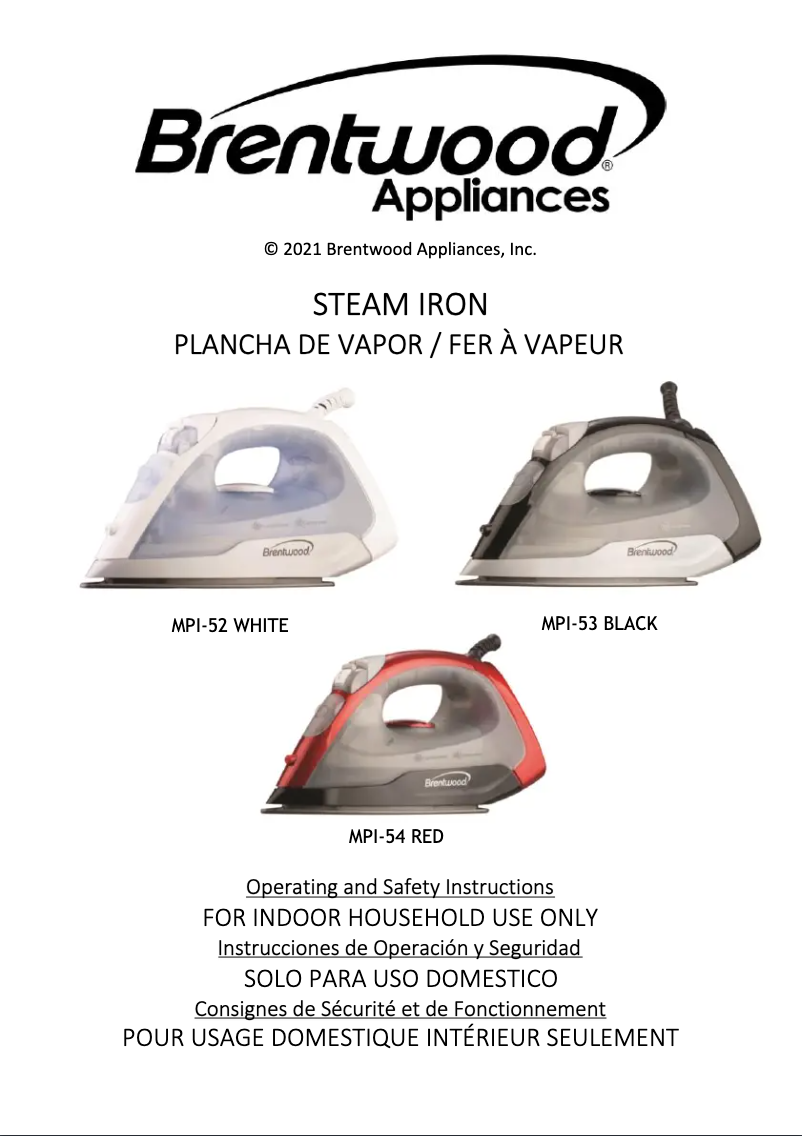 Page 1 de la notice Manuel utilisateur Brentwood MPI-54