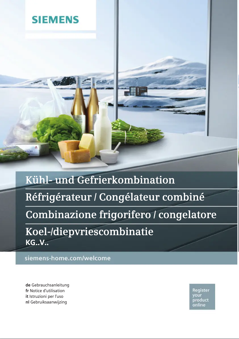 Page 1 de la notice Manuel utilisateur Siemens KG36VVW33