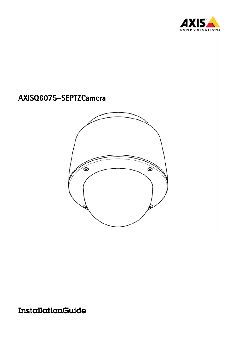 Page 1 de la notice Manuel utilisateur Axis Q6075-SE