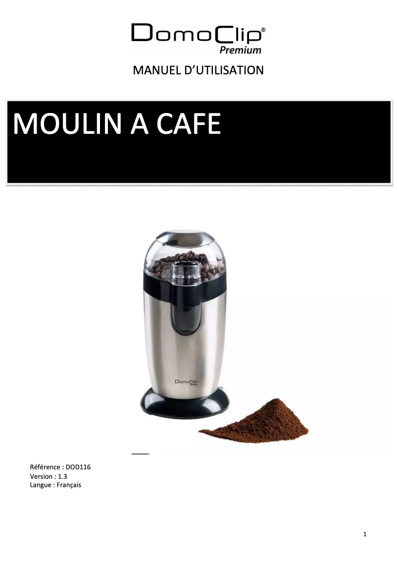 Page n°1 - Manuel utilisateur Domoclip DOD116