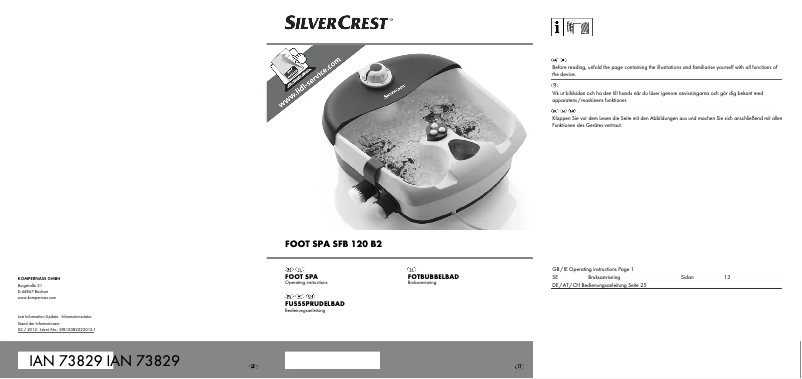 Page n°1 - Manuel utilisateur SilverCrest SFB 120 B2