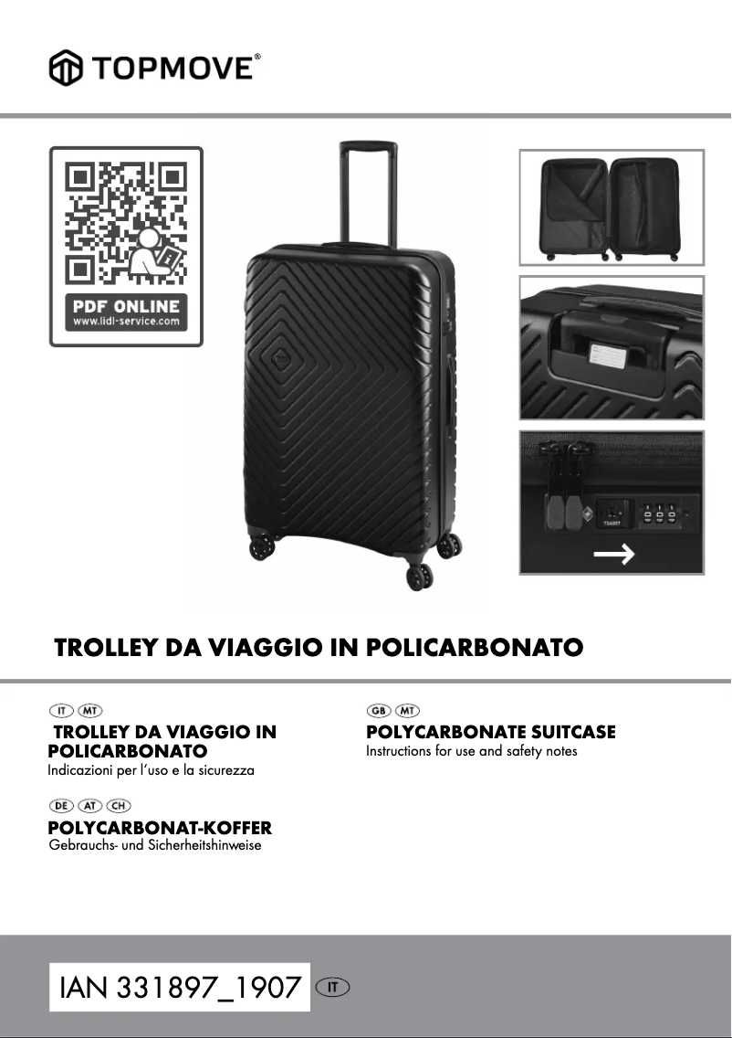 Page 1 de la notice Manuel utilisateur Topmove IAN 331897