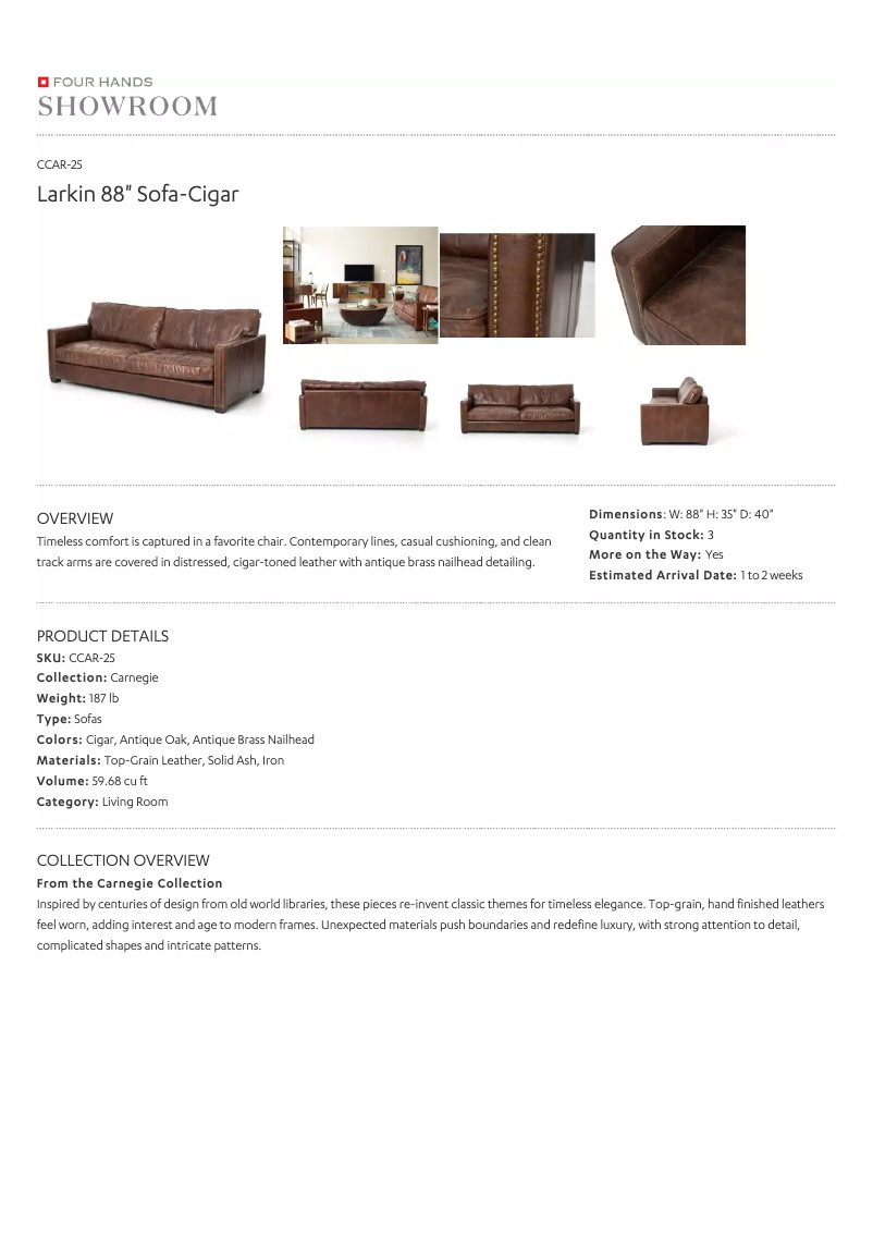 Page 1 de la notice Manuel utilisateur Four Hands CCAR-25