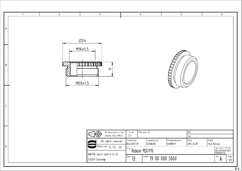 Page 1 de la notice Manuel utilisateur Harting 19 00 000 5060