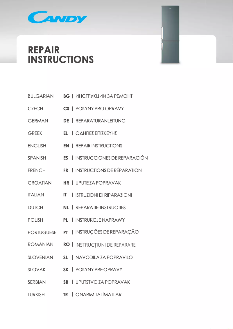 Page 1 de la notice Manuel utilisateur Candy CCDNI-800DS-19