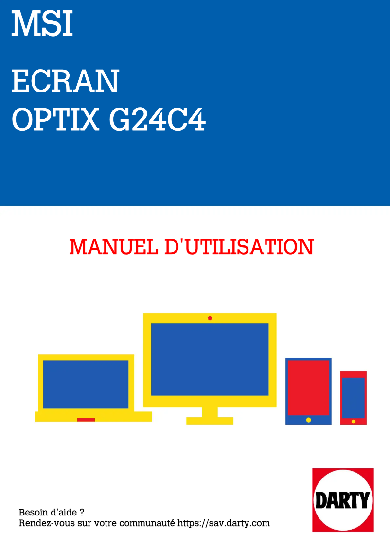 Page 1 de la notice Manuel utilisateur MSI Optix G24C4