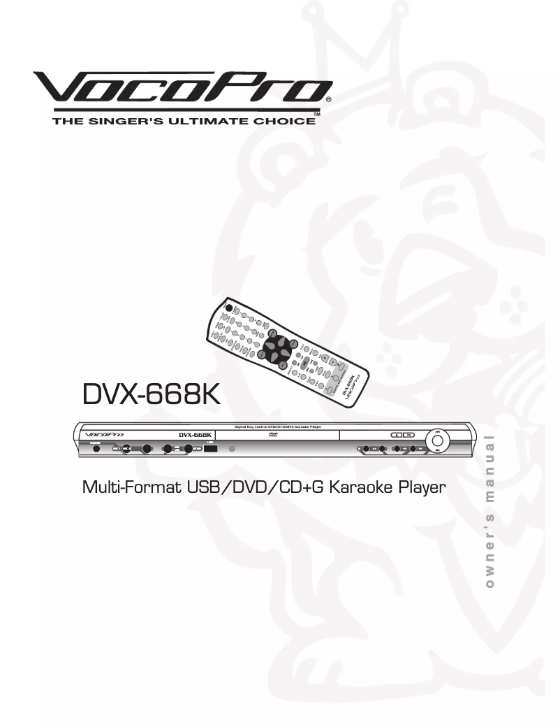 Page 1 de la notice Manuel utilisateur Vocopro DVX-668K