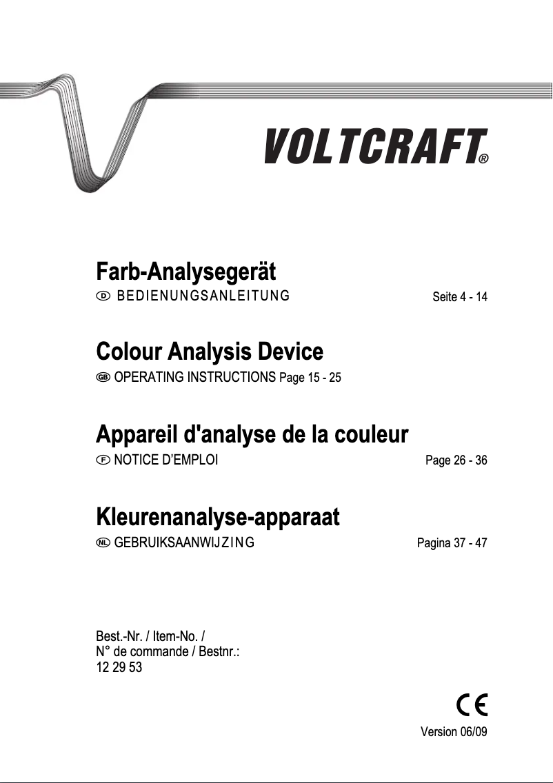 Page 1 de la notice Manuel utilisateur Voltcraft RGB-2000