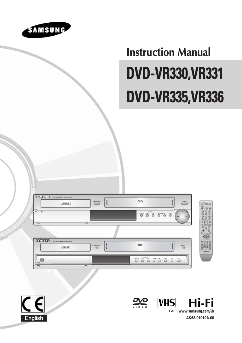 Page n°1 - Manuel utilisateur Samsung DVD-VR336