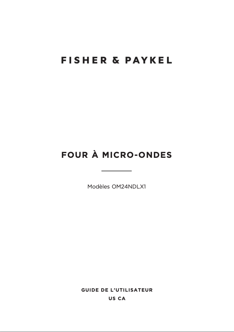 Page 1 de la notice Manuel utilisateur Fisher & Paykel OM24NDLX1
