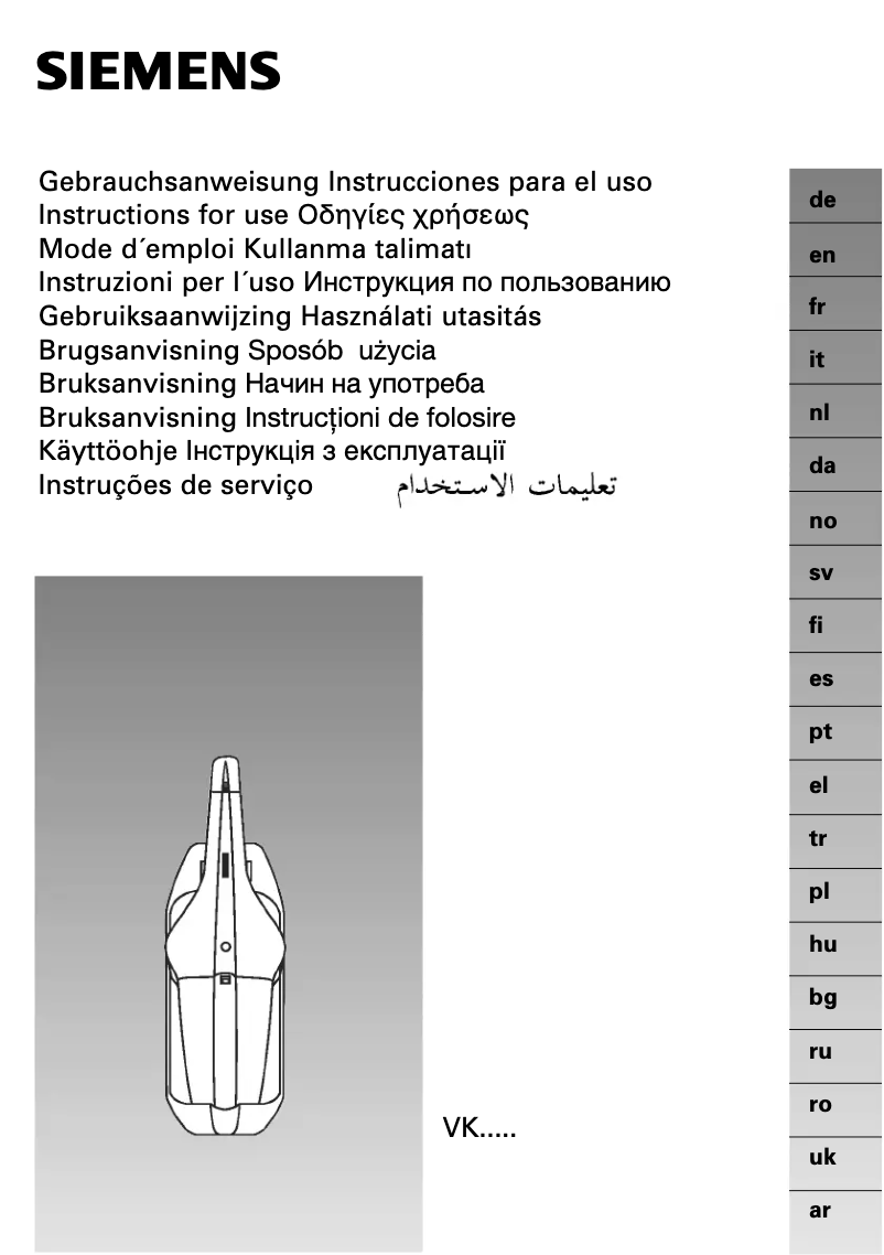Page 1 de la notice Manuel utilisateur Siemens VK20C01