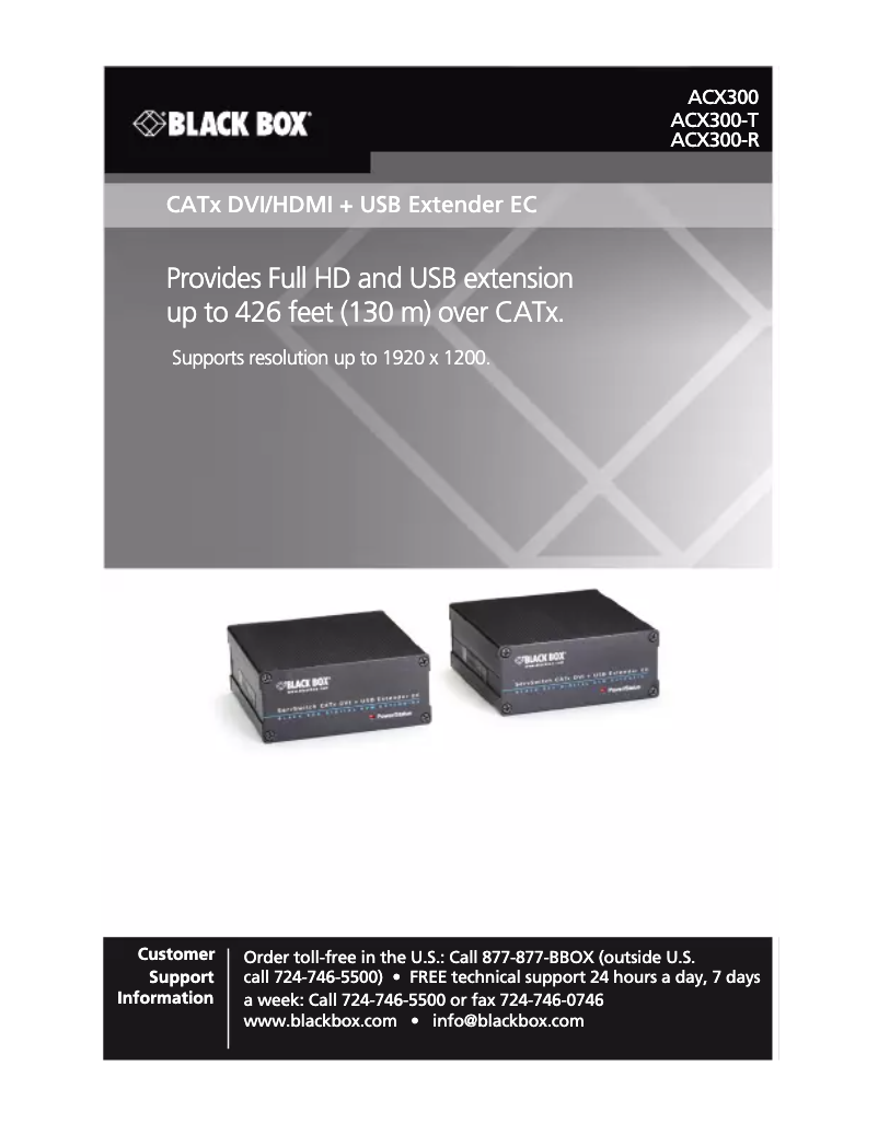 Page 1 de la notice Manuel utilisateur Black Box ACX300-R