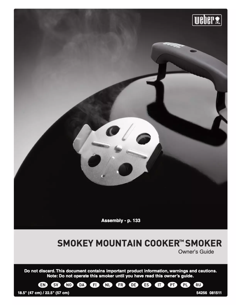 Image de la première page du manuel de l'appareil Smokey Mountain