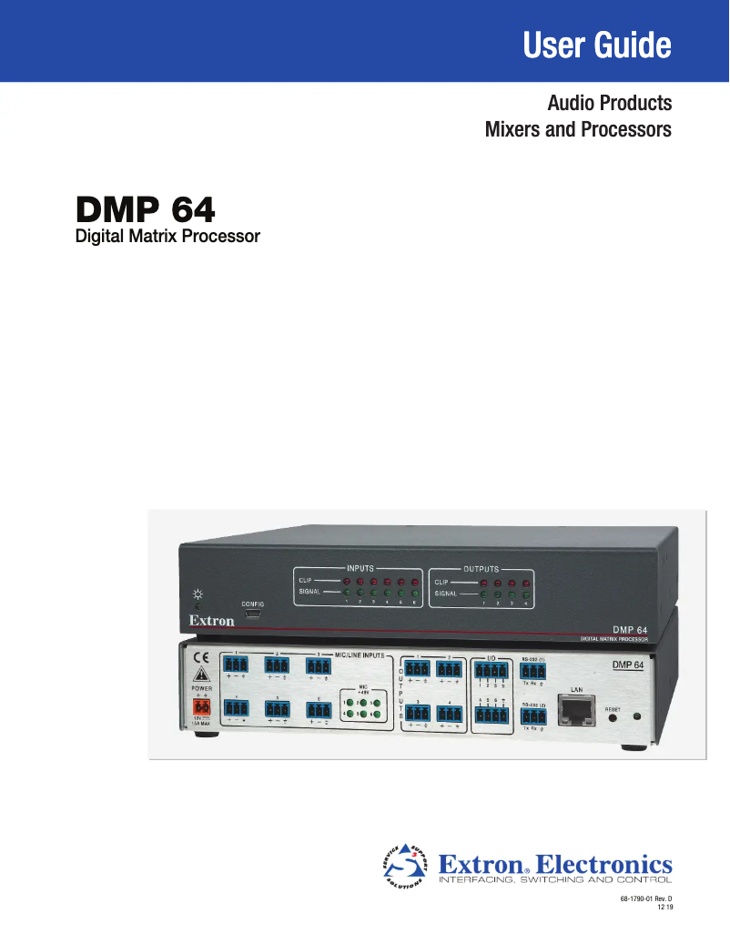 Page n°1 - Manuel utilisateur Extron DMP 64