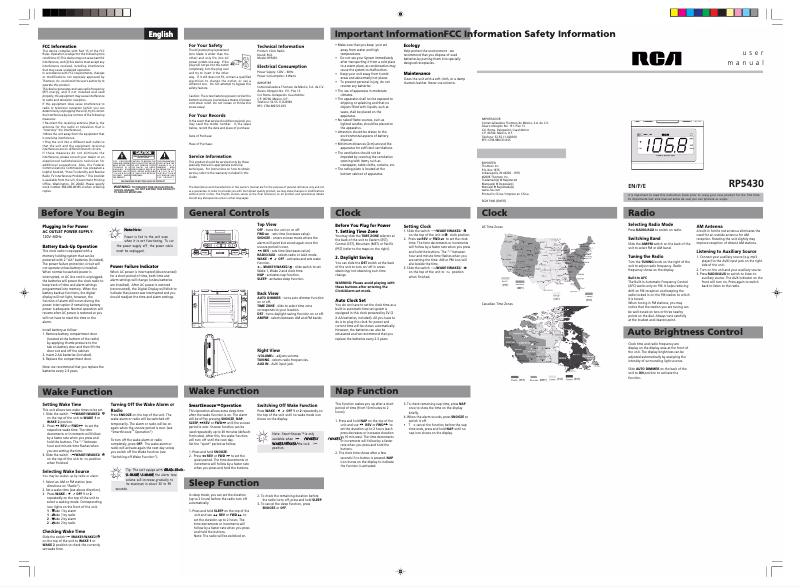 Image de la première page du manuel de l'appareil RP5430