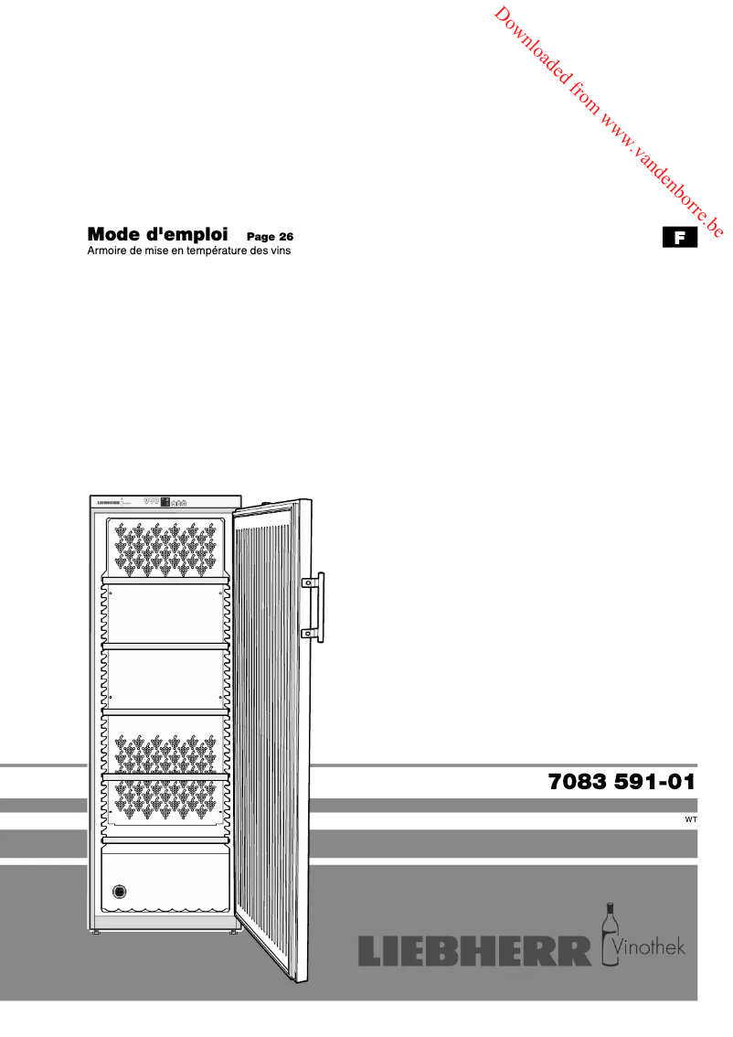 Page 1 de la notice Manuel utilisateur Liebherr WTr 4211 Vinothek