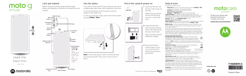 Page n°1 - FAQ Motorola Moto G Stylus