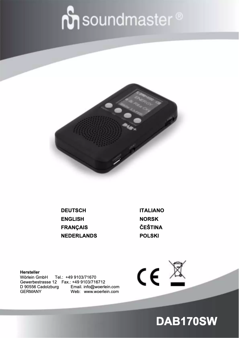 Image de la première page du manuel de l'appareil DAB170SW