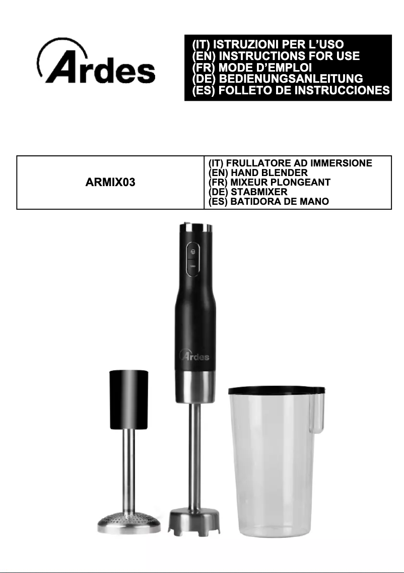 Page 1 de la notice Manuel utilisateur Ardes ARMIX03