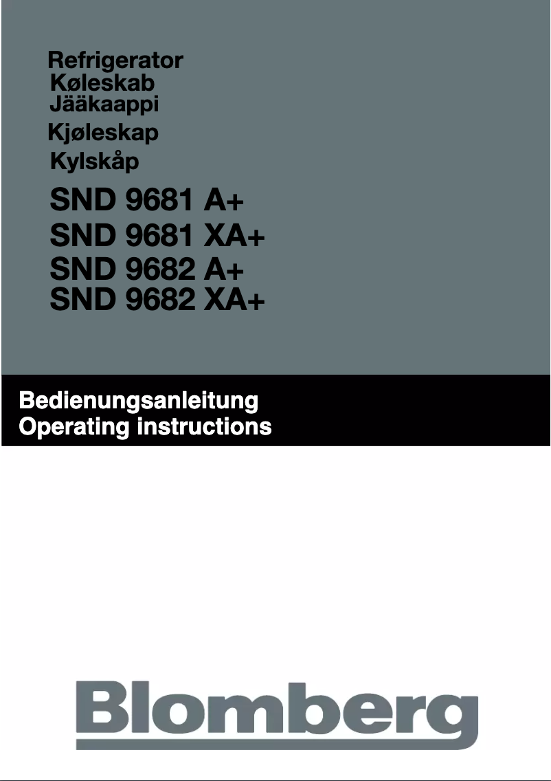 Page n°1 - Manuel utilisateur Blomberg SND 9682 A+