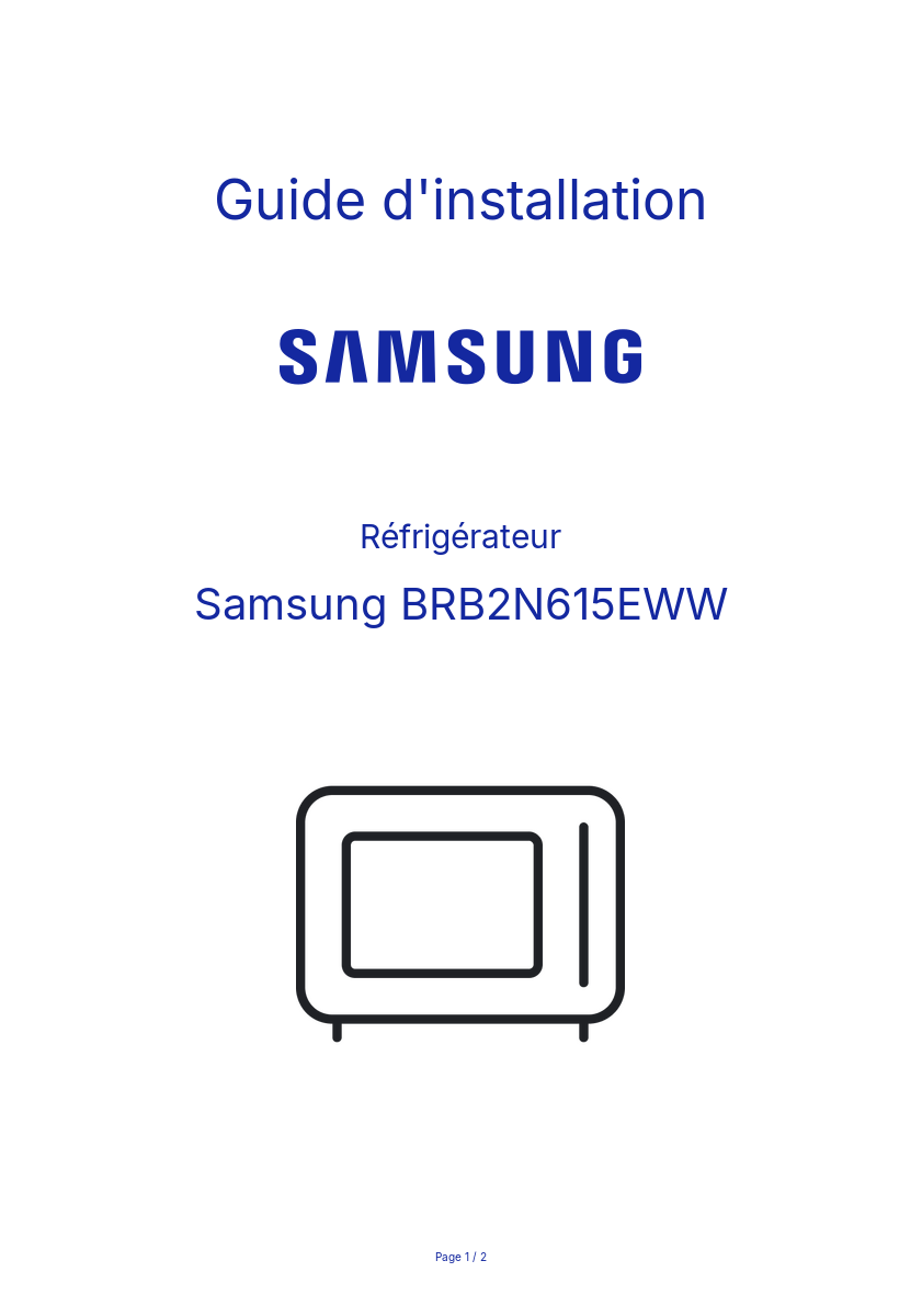 Image de la première page du manuel de l'appareil BRB2N615EWW