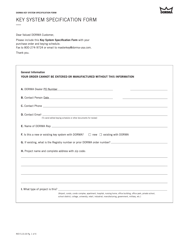 Image de la première page du manuel de l'appareil Master Key Systems