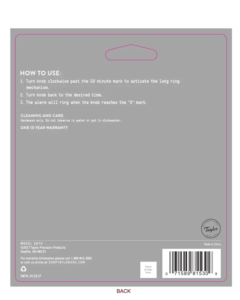 Imagen de la primera página del manual del dispositivo 5870