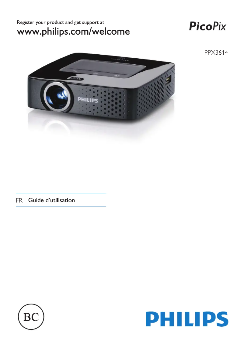 Page 1 de la notice Manuel utilisateur Philips PicoPix PPX3614