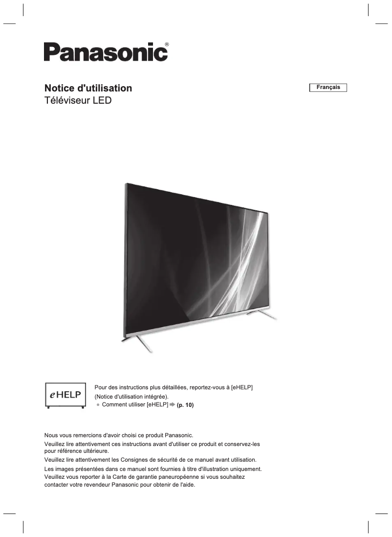 Image de la première page du manuel de l'appareil TX-43JX700E