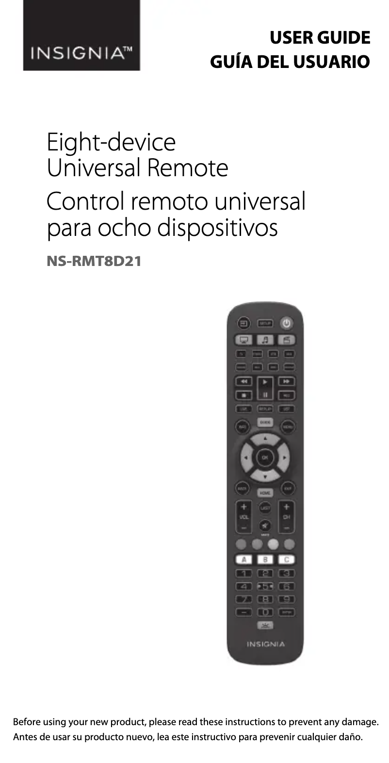 Page n°1 - Manuel utilisateur Insignia NS-RMT8D21