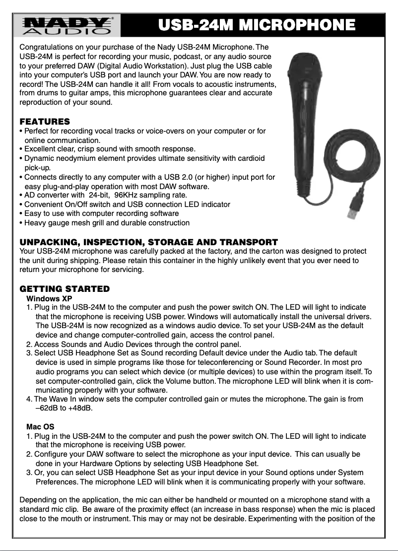 Image de la première page du manuel de l'appareil USB-24M