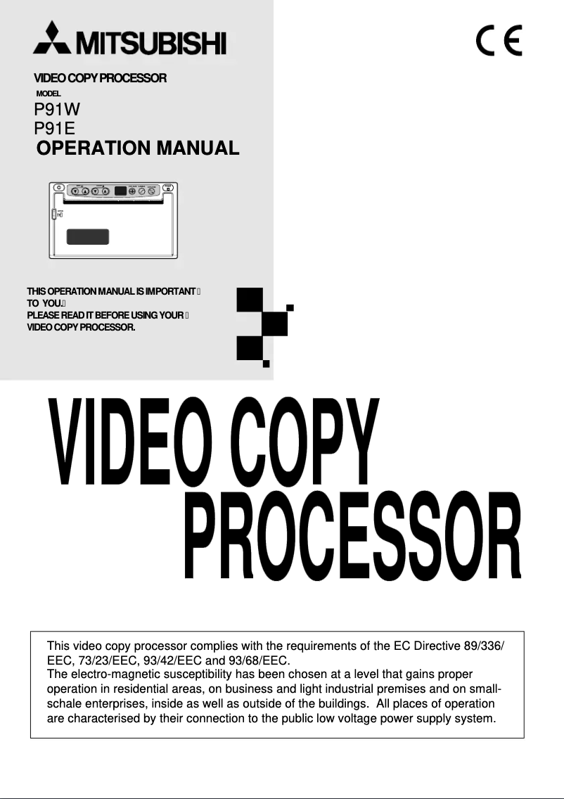 Page n°1 - Manuel utilisateur Mitsubishi P91E