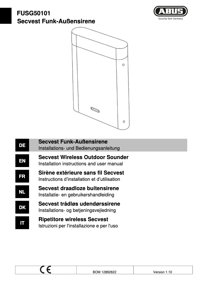 Página 1 del manual Manual de usuario Abus FUSG50101