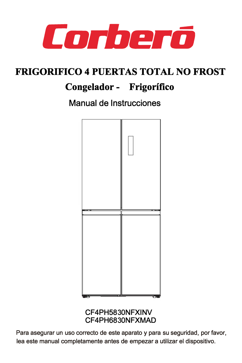 Page 1 de la notice Manuel utilisateur Corbero CF4PH5830NFXINV