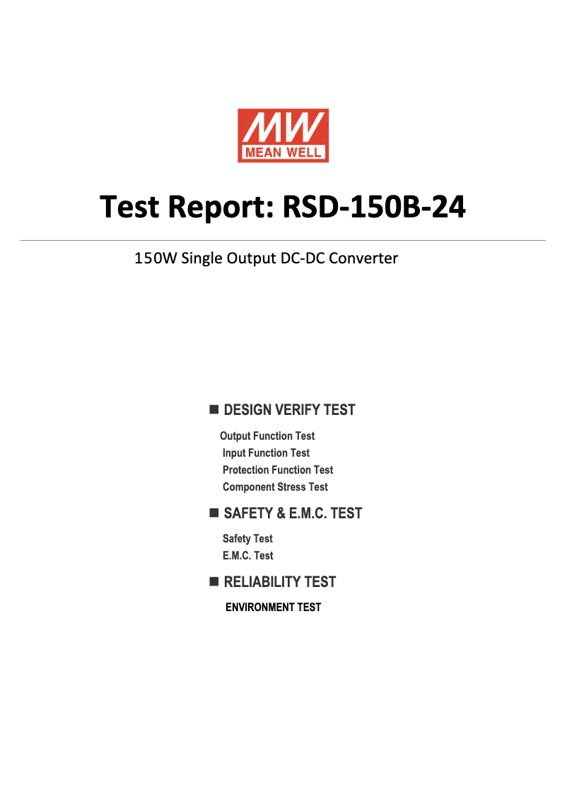 Page n°1 - Fiche technique Mean Well RSD-150B-24