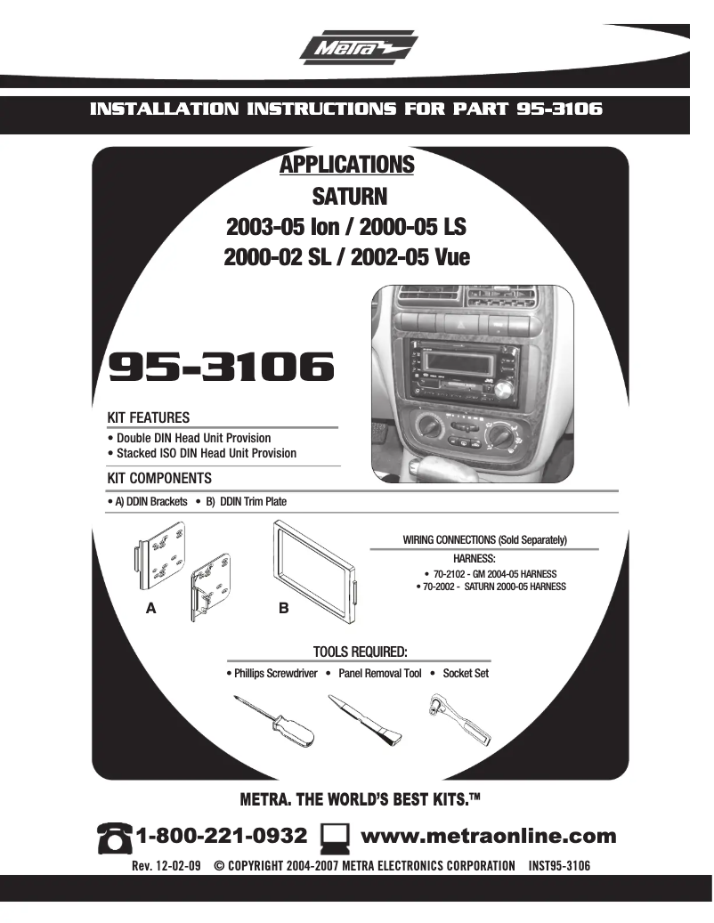 Page n°1 - Mode d'emploi Metra 95-3106