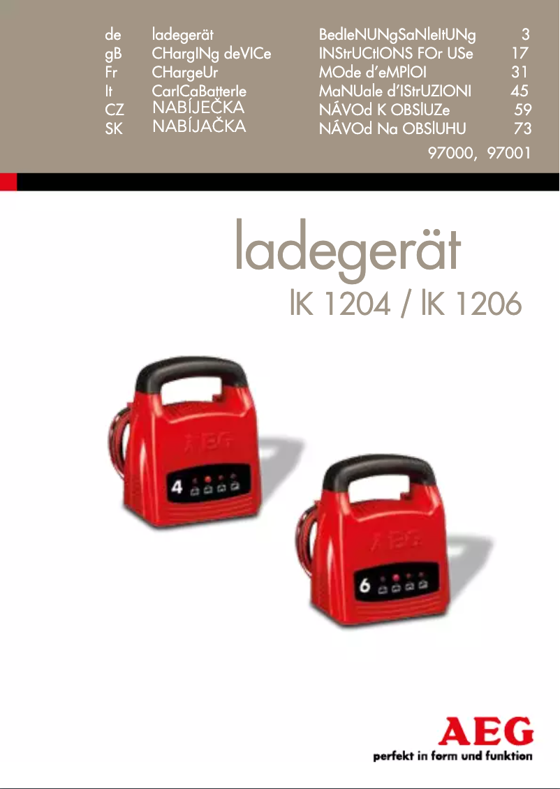 Page 1 de la notice Manuel utilisateur AEG LK 1206