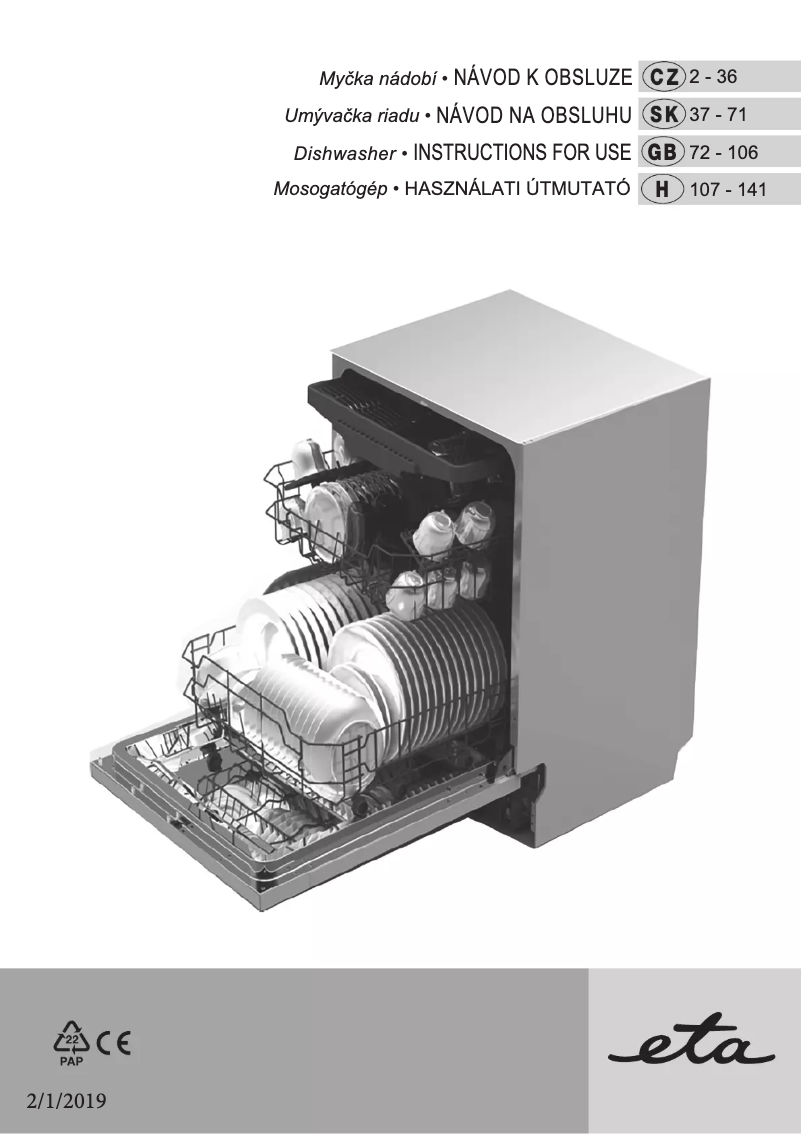 Page 1 de la notice Manuel utilisateur Eta 239590001