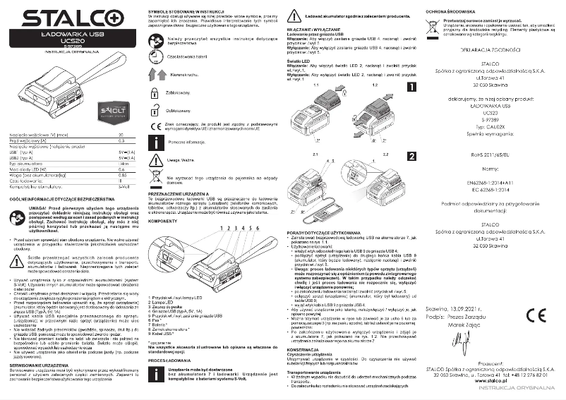 Page 1 de la notice Manuel utilisateur Stalco UCS20