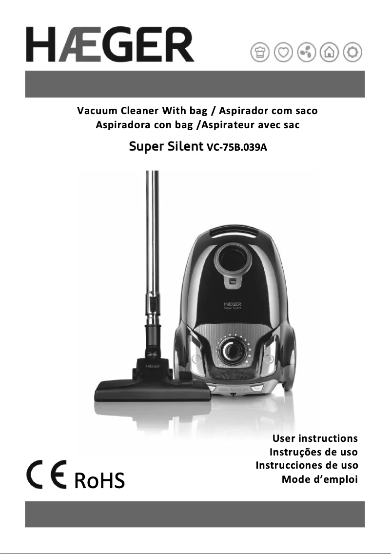 Page 1 de la notice Manuel utilisateur Haeger Super Silent VC-75B.039A