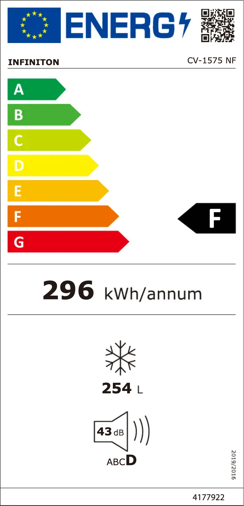 Página 1 del manual Manual de usuario Infiniton CV-1575 NF
