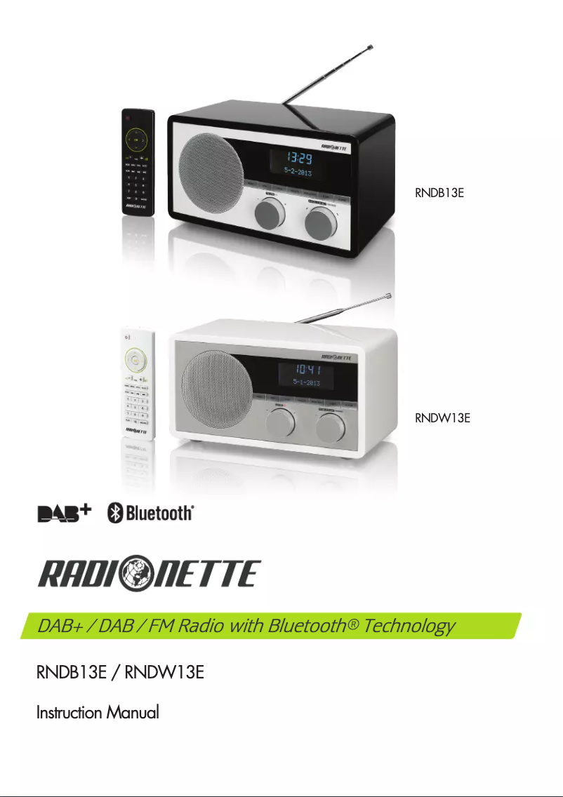 Page n°1 - Manuel utilisateur Radionette RNDB13E