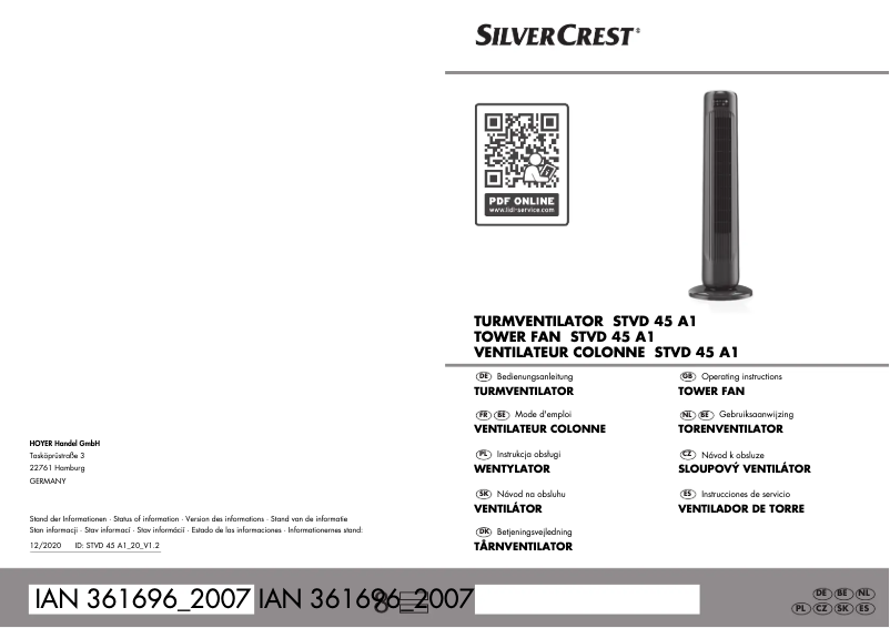 Page 1 de la notice Manuel utilisateur SilverCrest STV 45 B1