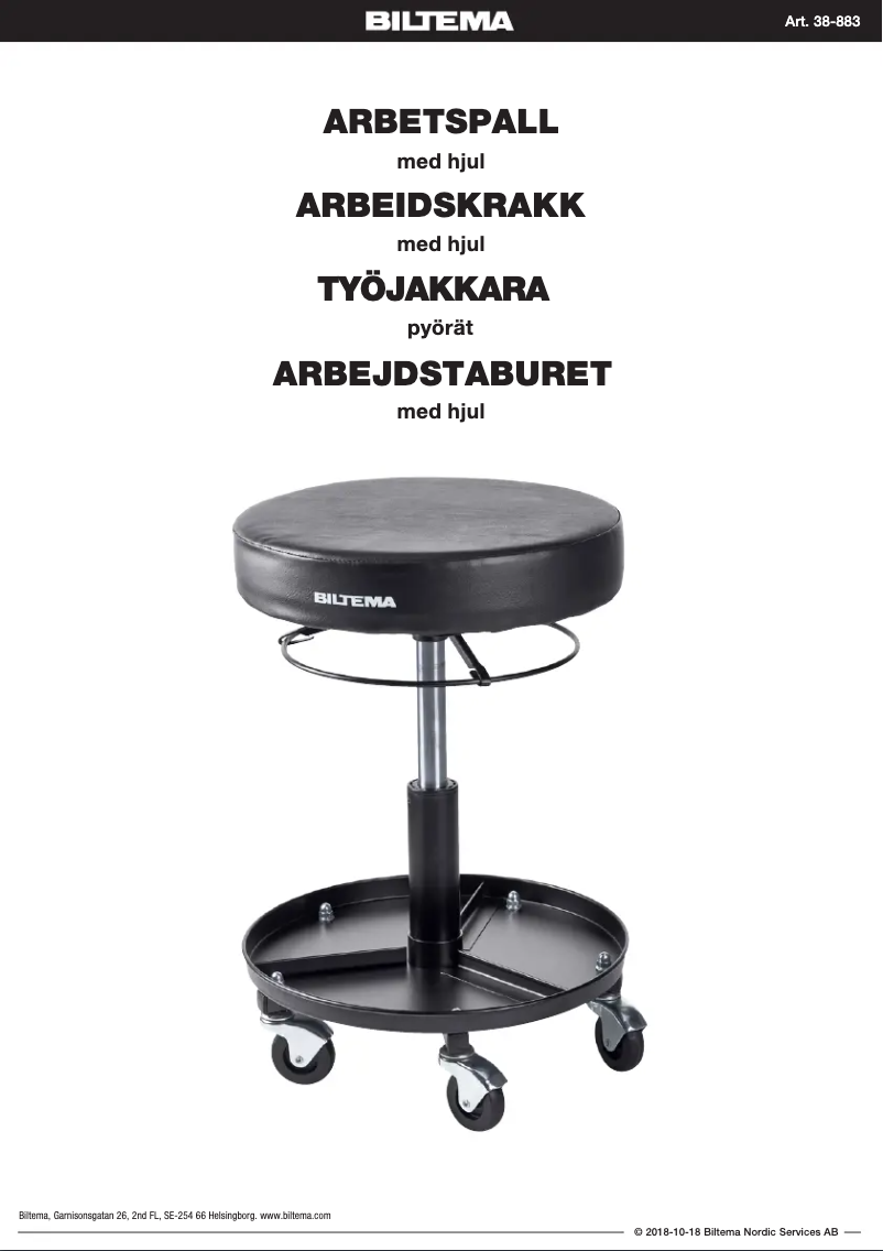 Page 1 de la notice Manuel utilisateur Biltema 38-883