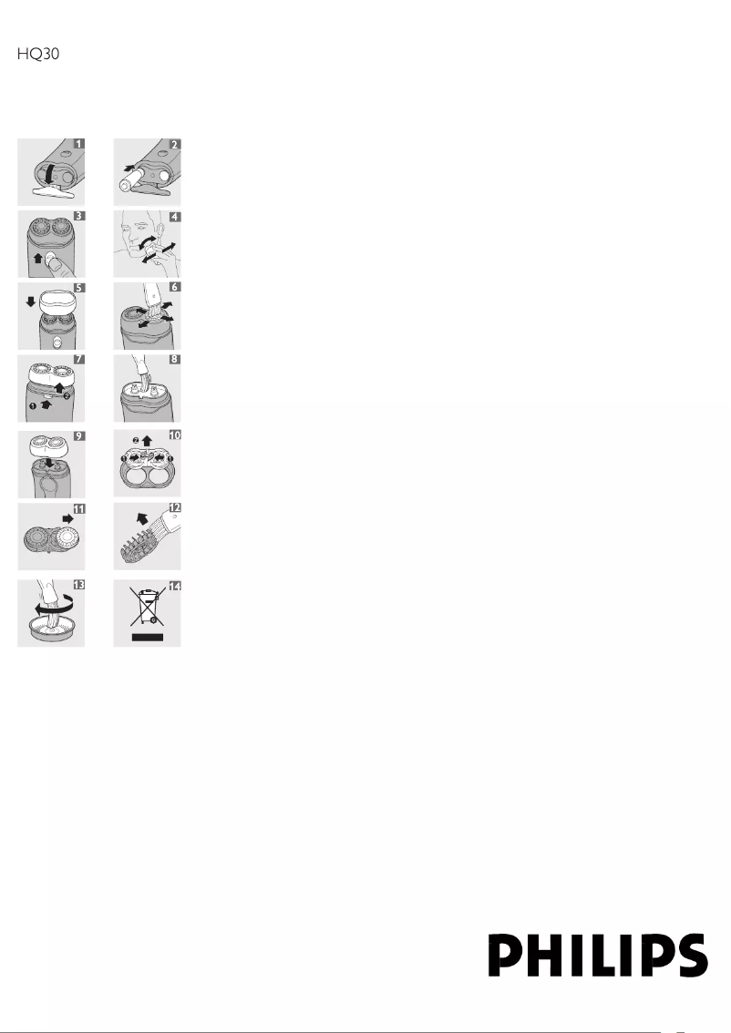 Imagen de la primera página del manual del dispositivo Philishave HQ30