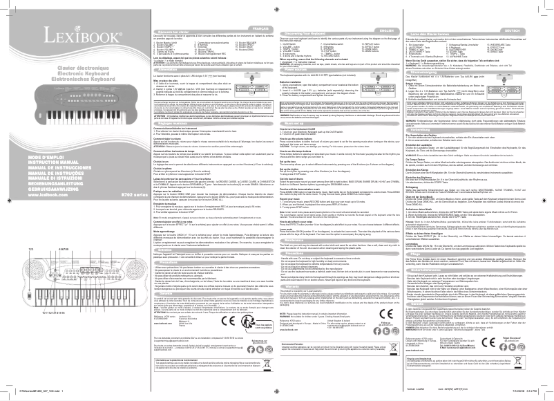 Image de la première page du manuel de l'appareil K702